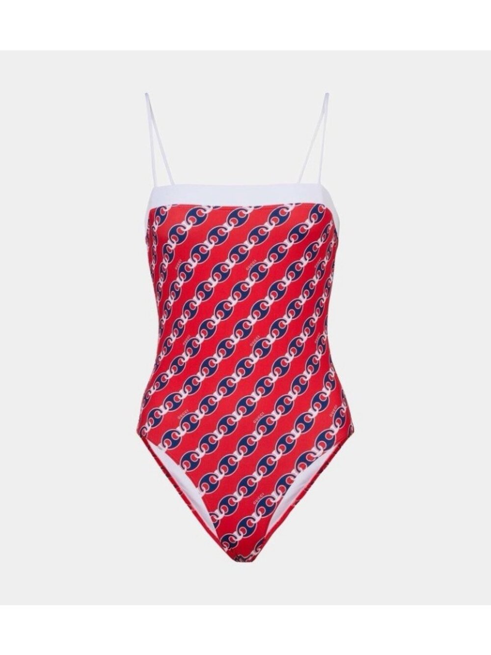 NWT GUCCI Printed Swimsuit One-piece Red Blue Sz XS 100% Authentic